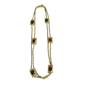 Vtg EMMONS "Golden Elegance" 21.5" L x .5" W Gold Brown Women's Jewelry Necklace
